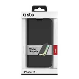 SBS Flipcover (iPhone 16, Noir)