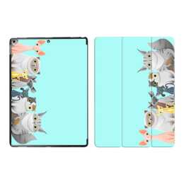 EG iPad Sleeve pour Apple iPad Pro 12.9" (1.& 2.Gen) - Tiffany Blue Cartoon Cats