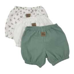 BISAL Pantaloncini bambini (62-74, Verde, Bianco)