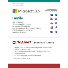 MICROSOFT Microsoft & McAfee Bundle 365 Family (Jahreslizenz, 6x, 15 Monate, Deutsch)