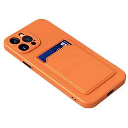 EG Couverture arrière avec porte-carte (iPhone 15 Pro, Orange)