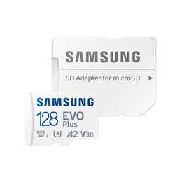 SAMSUNG MicroSDXC Evo Plus (Video Class 30, Class 10, A2, 128 Go, 160 Mo/s)