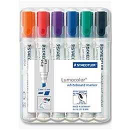 STAEDTLER Whiteboard Marker Lumocolor (Orange, Blau, Schwarz, Rot, Grün, Violett, 6 Stück)