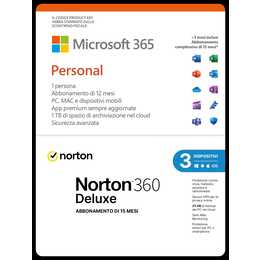 MICROSOFT Microsoft & Norton Bundle 365 Personal (Licence annuelle, 3x, 15 Mois, Italien)