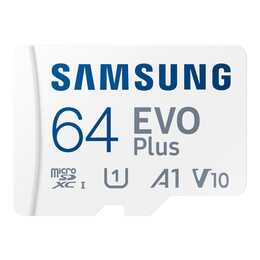 SAMSUNG Micro SDXC UHS-I EVO Plus (UHS-I Class 1, Class 10, A1, Video Class 10, 64 Go, 130 Mo/s)