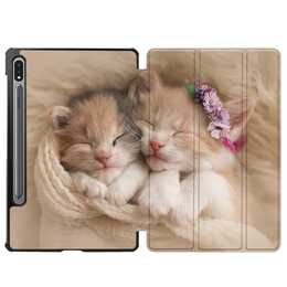 EG coque pour Samsung Galaxy Tab S8 11" (2022) - marron - chats