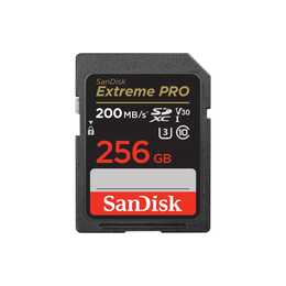 SANDISK SDXC Extreme PRO 256 GB (Class 10, Video Class 30, 200 MB/s)