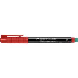 FABER-CASTELL Pennarello indelebile Multimark M (Rosso, 1 pezzo)