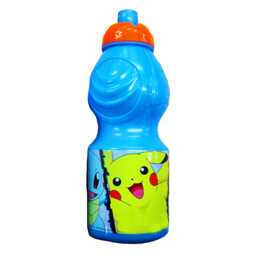 SOMBO Bottiglia per bambini Pokemon (0.4 l, Giallo, Blu chiaro, Blu)