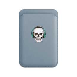 EG Porte-cartes magnétique MagSafe (iPhone 13 Pro Max, iPhone 12 Mini, iPhone 14 Pro Max, iPhone 13, iPhone 12, iPhone 12 Pro Max, iPhone 14 Plus, iPhone 12 Pro, iPhone 14, iPhone 13 Pro, iPhone 13 mini, iPhone 14 Pro, squelette, Bleu clair)