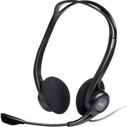 LOGITECH Office Headset 960 (On-Ear, Kabel, Schwarz)