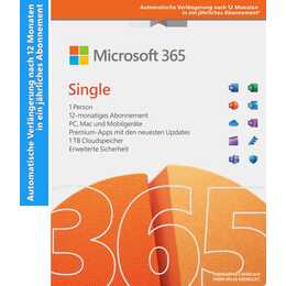 MICROSOFT 365 Single Abo 12 mesi con rinnovo automatico (Abbonamento, 1x, 12 Mesi, Tedesco)