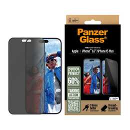 PANZERGLASS Verre de protection d'écran Ultra Wide Fit Privacy (iPhone 16 Plus, 1 pièce)