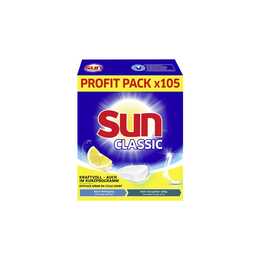 SUN Détergents pour lave-vaisselle Classic Citron (105 Tabs)