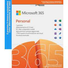 MICROSOFT 365 Personal Abo 12 mesi con rinnovo automatico (Abbonamento, 1x, 12 Mesi, Italiano)