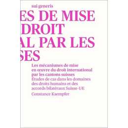 Les mécanismes de mise en oeuvre du droit international par les cantons suisses