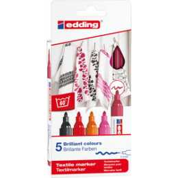 EDDING Marcatore tessile (Multicolore, 5 pezzo)