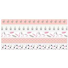 URSUS Washi Tape Set Tropic (Silber, Pink, Rosa, 10 m)