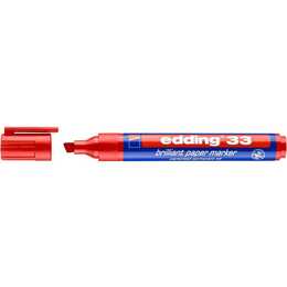 EDDING Marqueur permanent 33 (Rouge, 1 pièce)