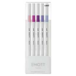 UNI Emott Floral Filzstift (Pink, Blau, Violett, Fuchsia, 5 Stück)