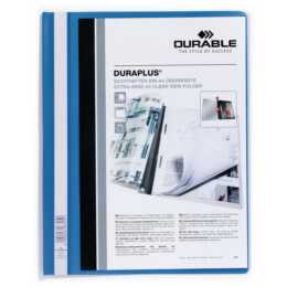 DURABLE Chemises de presentation Duraplus (Transparent, Bleu, A4, 100 pièce)