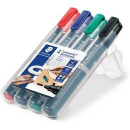 STAEDTLER Pennarello indelebile Lumocolor 352 (Nero, Verde, Rosso, Blu, 4 pezzo)