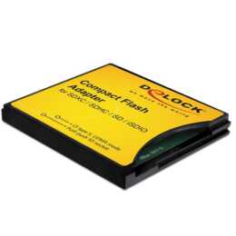 DELOCK CompactFlash Adaptateur pour cartes (Jaune, Noir)