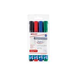 EDDING Marqueur pour Flipchart 380 (Noir, Rouge, Bleu, Vert, 4 pièce)