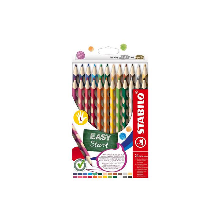 STABILO Crayons de couleur EASYcolors (Multicolore, 24 pièce)