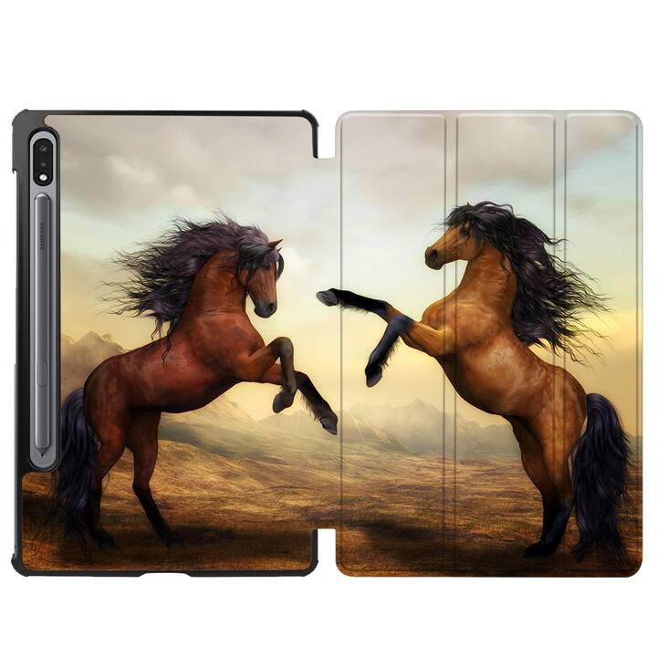 EG coque pour Samsung Galaxy Tab S8+ 12.4" (2022) - marron - cheval