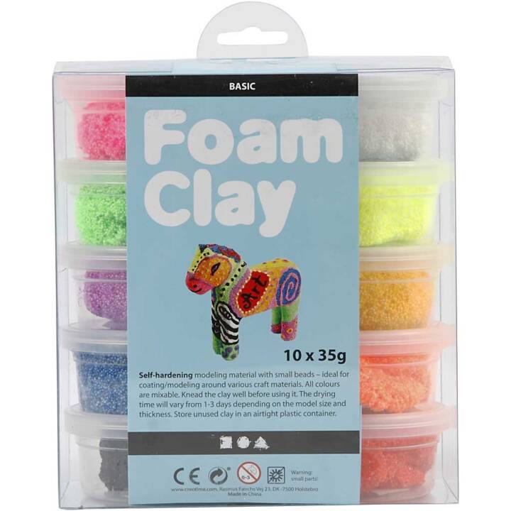 CREATIV COMPANY Modelliermasse Foam Clay (350 g, Mehrfarbig)