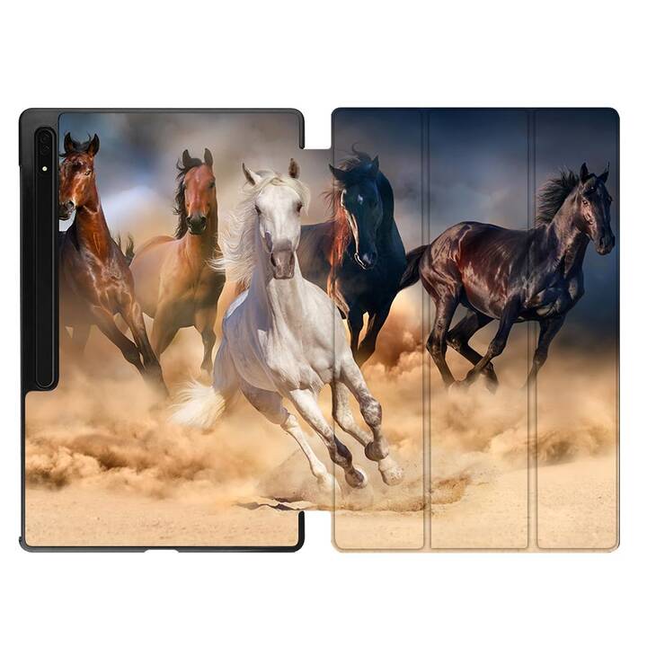 EG Housse (11", Galaxy Tab S9, Chevaux, Brun)