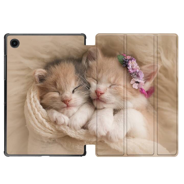 EG Hülle für Samsung Galaxy Tab A8 10.5" (2021) - Katze - Braun