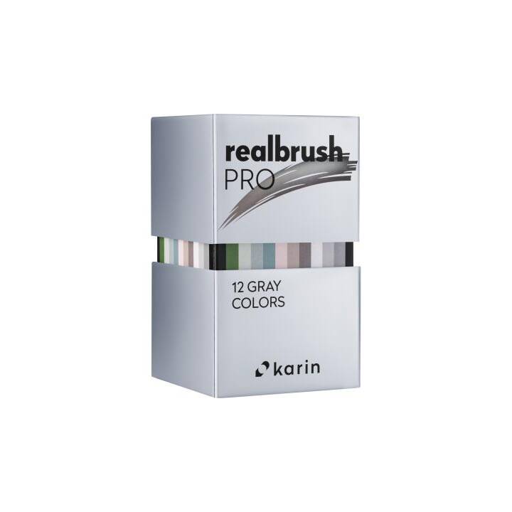 KARIN Marqueur créatif Real Brush Pro (Gris, 12 pièce)