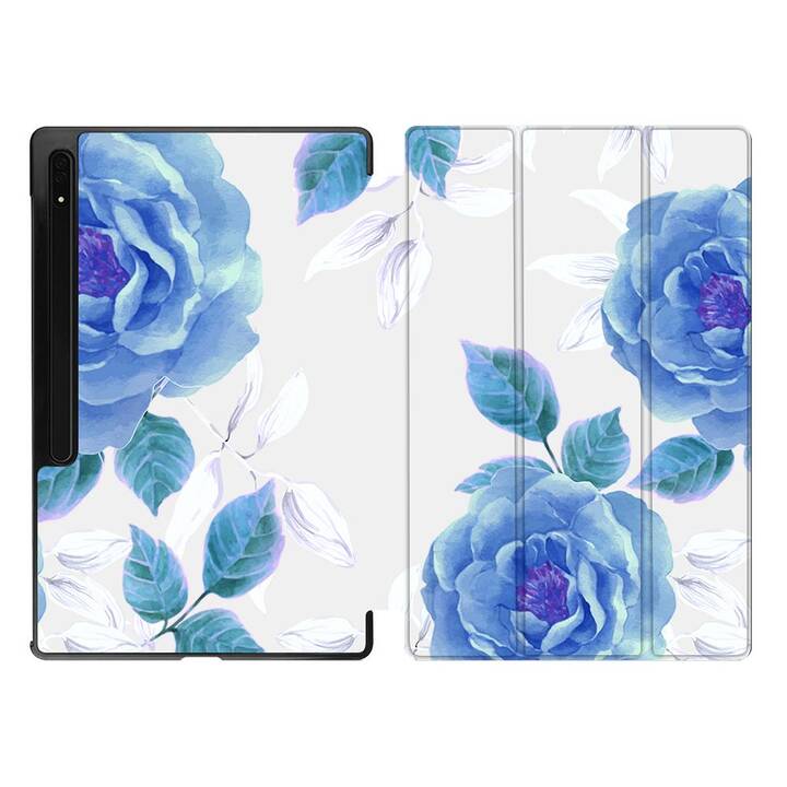 EG Schutzhülle (11", Galaxy Tab S9, Blumen, Blau)