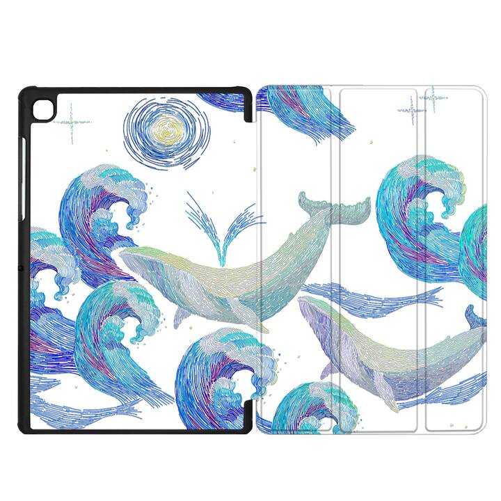 EG coque pour Samsung Galaxy Tab A7 Lite 8.7" (2021) - bleu - baleine