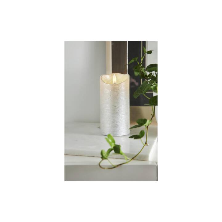 STAR TRADING Pillar Rustic Bougies LED (Argent)