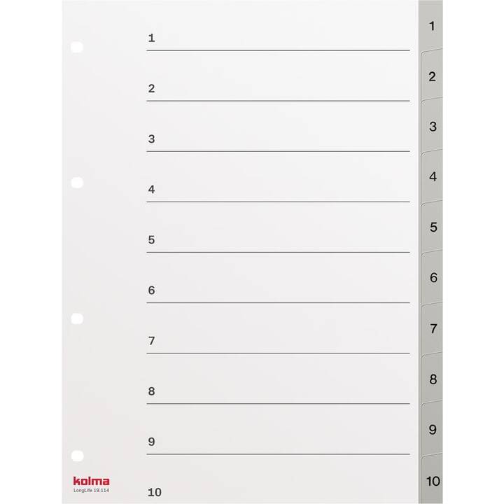 KOLMA RACER LongLife Register (10 x A4, Nummerisch)