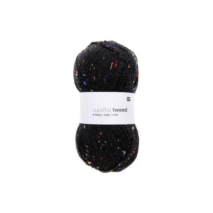 RICO DESIGN Laine Soft Tweed (100 g, Noir)