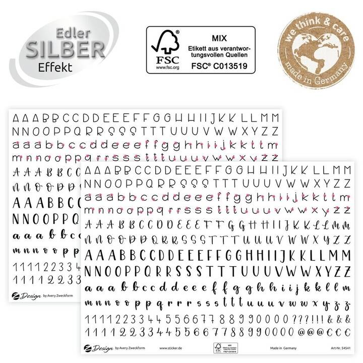 AVERY ZWECKFORM Sticker Z-Design (Text & Buchstaben)