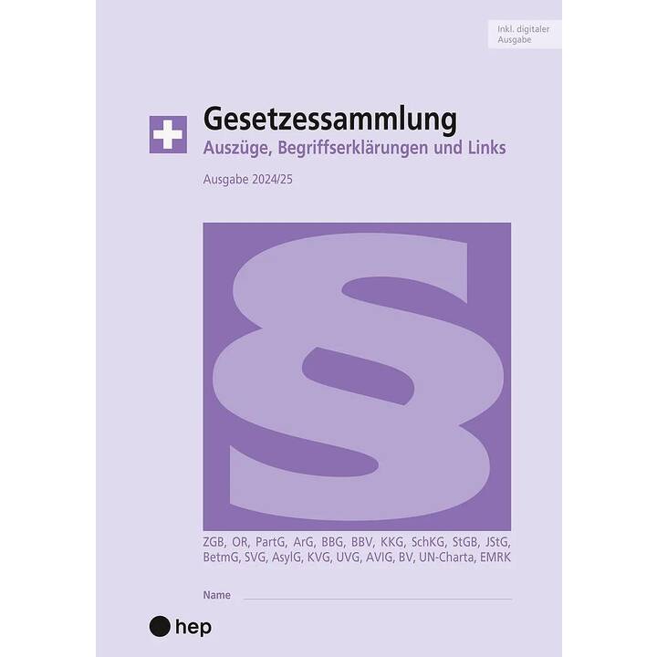 Gesetzessammlung 2024/2025 (Ausgabe A4) (Print inkl. E-Book Edubase, Neuauflage 2024)