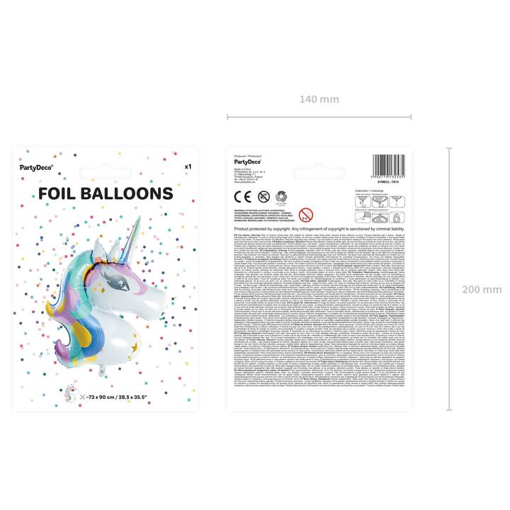 PARTYDECO Folienballon Unicorn (1 Stück)