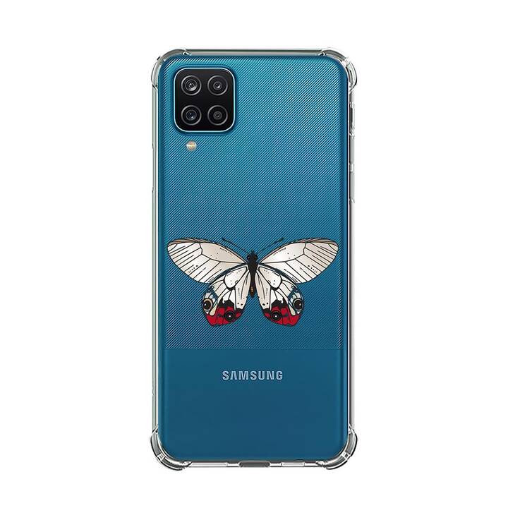 EG Backcover (Galaxy A12, Schmetterling, Transparent)