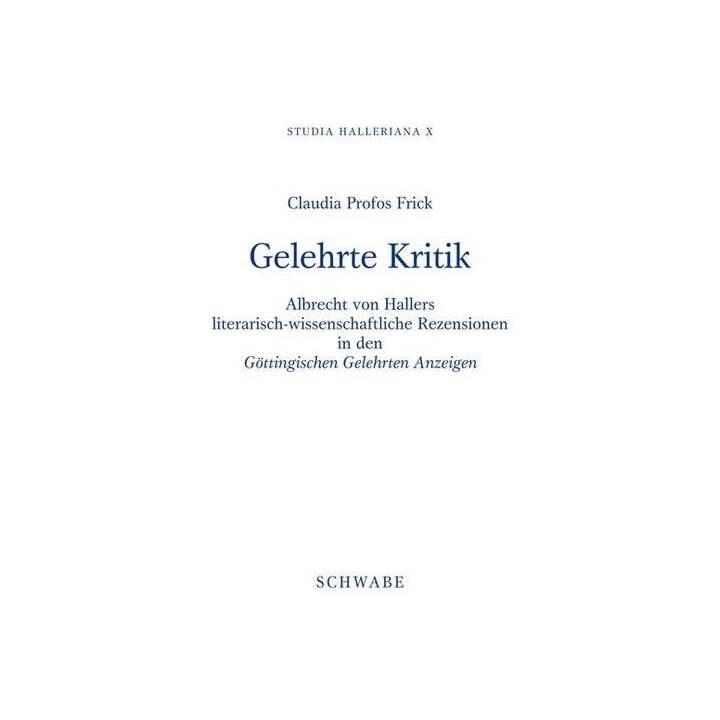 Studia Halleriana / Gelehrte Kritik