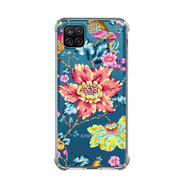 EG Backcover (Galaxy A12, Fleurs, Transparent)