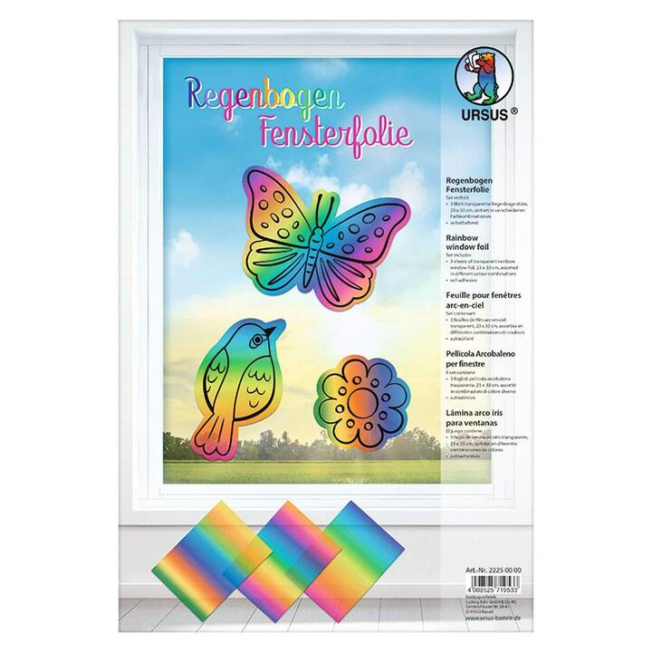 URSUS Farbfolie Regenbogen (22 cm x 33 cm, Transparent, Mehrfarbig)