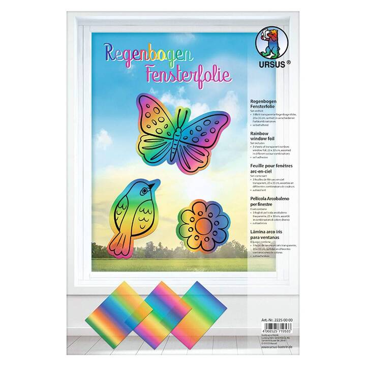 URSUS Pellicola colore Regenbogen (22 cm x 33 cm, Transparente, Multicolore)