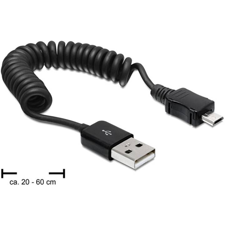 DELOCK Cavo USB (Micro USB 2.0 di tipo B, USB 2.0 di tipo A, 0.6 m)