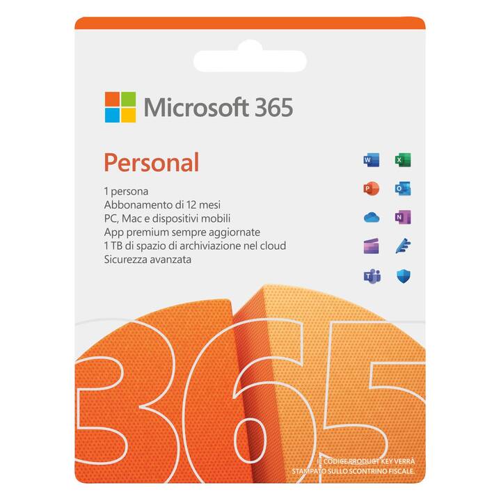 MICROSOFT 365 Personal (Licence annuelle, 1x, 12 Mois, Italien)