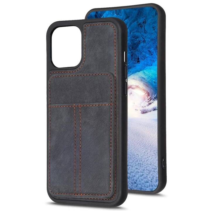 EG Backcover mit Kartenhalter (iPhone 15 Pro Max, Schwarz)